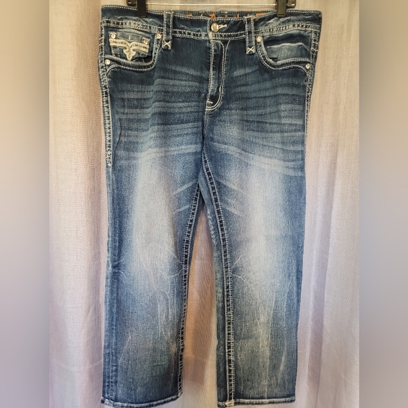 Rock Revival Denim - Rock Revival (IAM) Easy Crop Embellished Women's Jeans Size 33